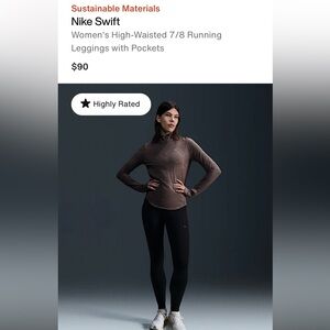 Nike Swift Black High-Waisted Running Leggings Size Small NWT